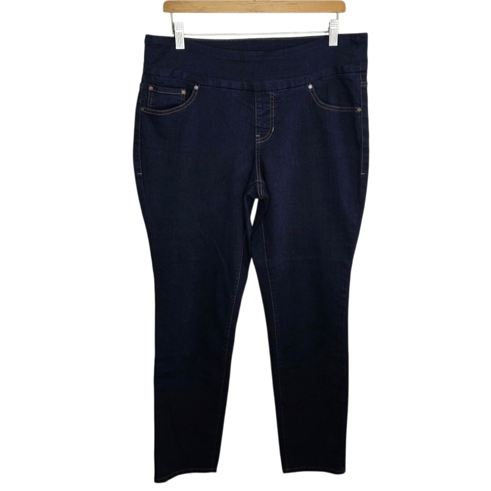 JAG Jeans Dark Wash Pull-On Waist High Rise Skinny Jeans Size 14 31" Inseam